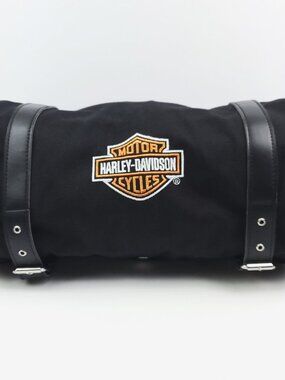 Harley Davidson Motorcycle Roll Up Bag Travel Canvas Tool Compartments Logo